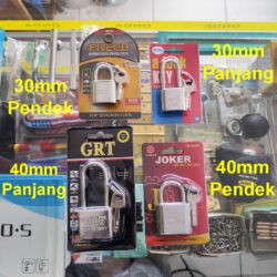 Gembok Leher Pendek Warna Silver Ukuran 40mm (PadLock)